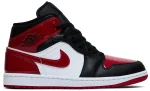 Nike Air Jordan 1 Mid Patent Bred Toe נעלי סניקרס לגברים