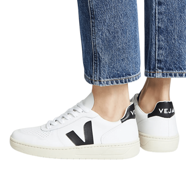 נעלי סניקרס Veja V-10 Unisex White Black לנשים ולגברים