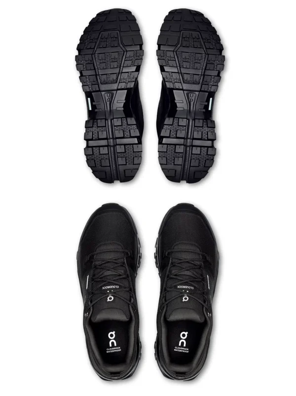 On Cloudrock Low Waterproof Black נעלי טיולים לגברים