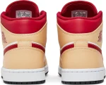 Nike Air Jordan 1 Mid Light Curry Cardinal Red נעלי סניקרס לגברים