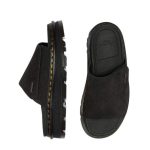 Dr. Martens Zebzag Suede Platform Slides Black סנדלים