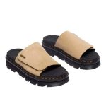 Dr. Martens Zebzag Suede Platform Slides Tan סנדלים