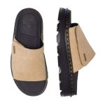 Dr. Martens Zebzag Suede Platform Slides Tan סנדלים