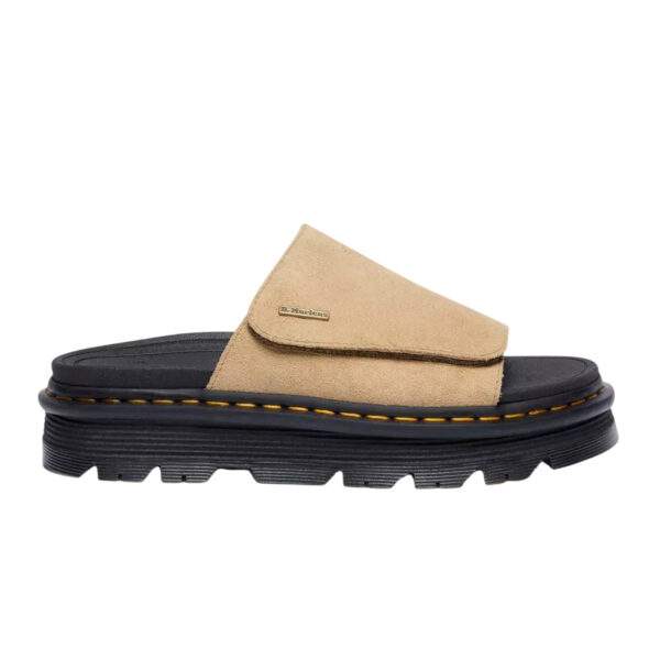 Dr. Martens Zebzag Suede Platform Slides Tan סנדלים