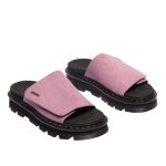 Dr. Martens Zebzag Suede Platform Slides Dusty Rose Pink סנדלים