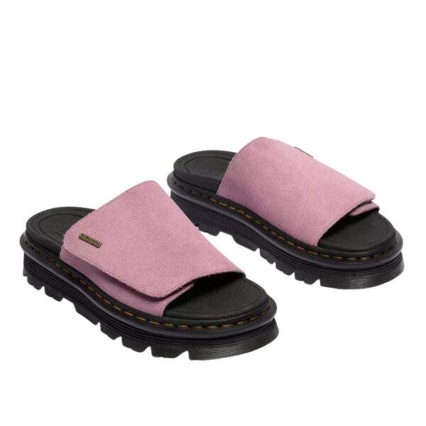 Dr. Martens Zebzag Suede Platform Slides Dusty Rose Pink סנדלים