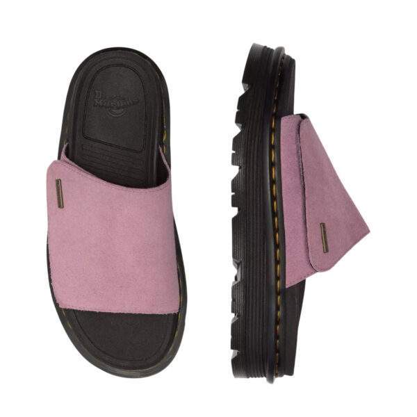 Dr. Martens Zebzag Suede Platform Slides Dusty Rose Pink סנדלים