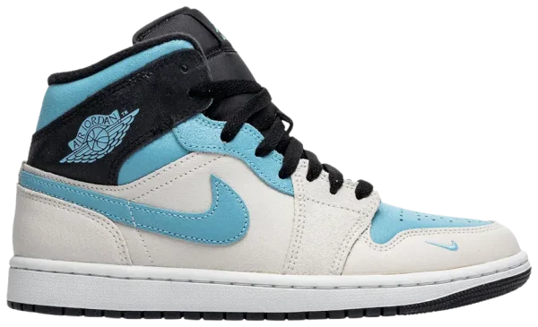 Nike נעלי Air Jordan 1 Mid SE לגברים Summit White Blue Chill
