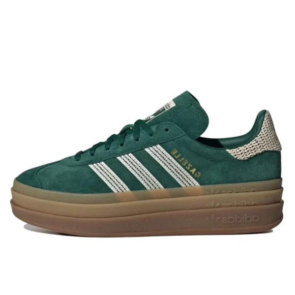 Adidas Gazelle Bold Collegiate Green White Gold נעלי
