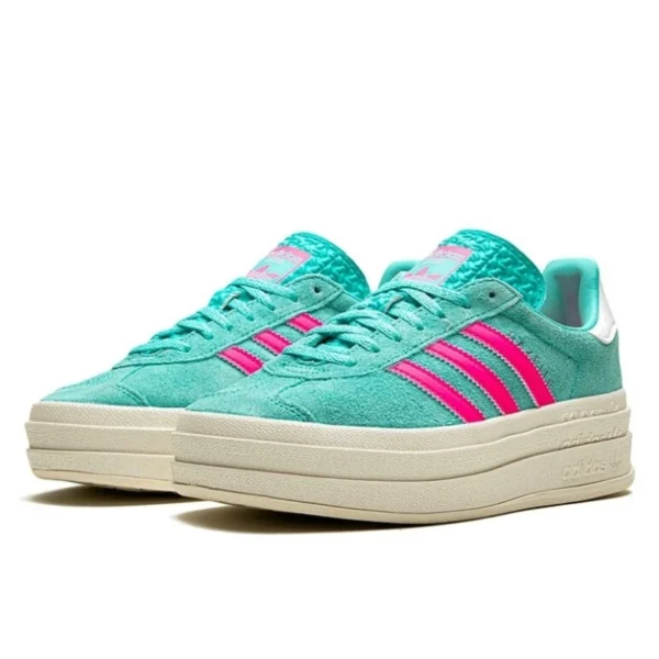 Adidas Gazelle Bold Flash Aqua Lucid Pink נעלי