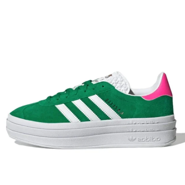 Adidas Gazelle Bold Green Lucid Pink נעלי