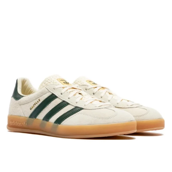 Adidas Gazelle Indoor Cream White Collegiate Green Gum נעלי