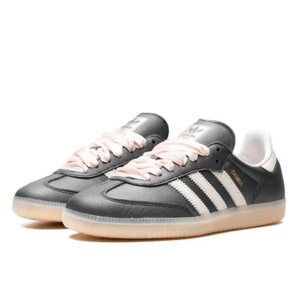 Adidas Samba OG Black Pink Ribbon Laces נעלי