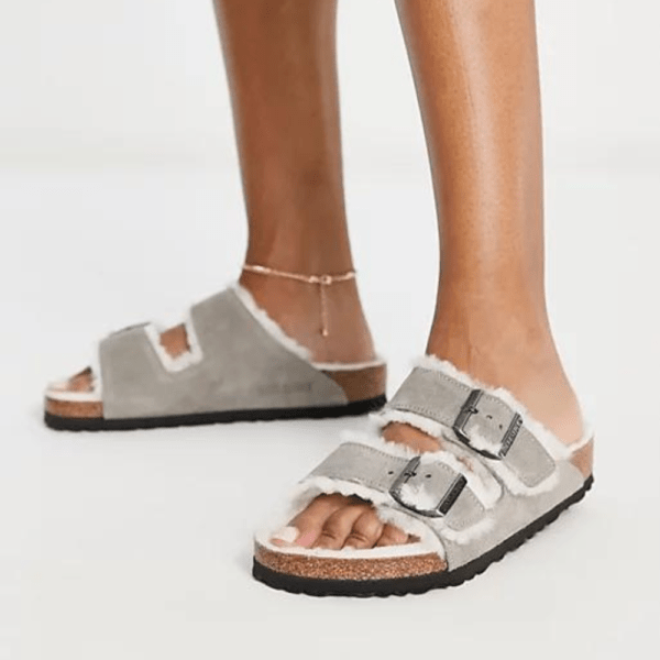 Birkenstock Arizona Fur Grey כפכפים