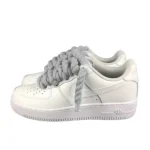 Nike Air Force 1 Custom Lacet Corde Gris Clair סניקרס