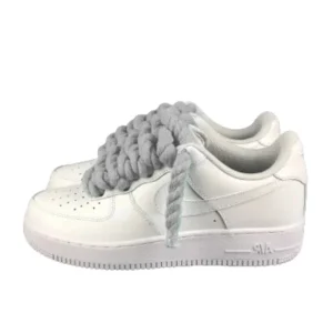 Nike Air Force 1 Custom Lacet Corde Gris Clair סניקרס
