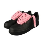 Nike Air Force 1 Custom Lacet Corde Noir Rose סניקרס