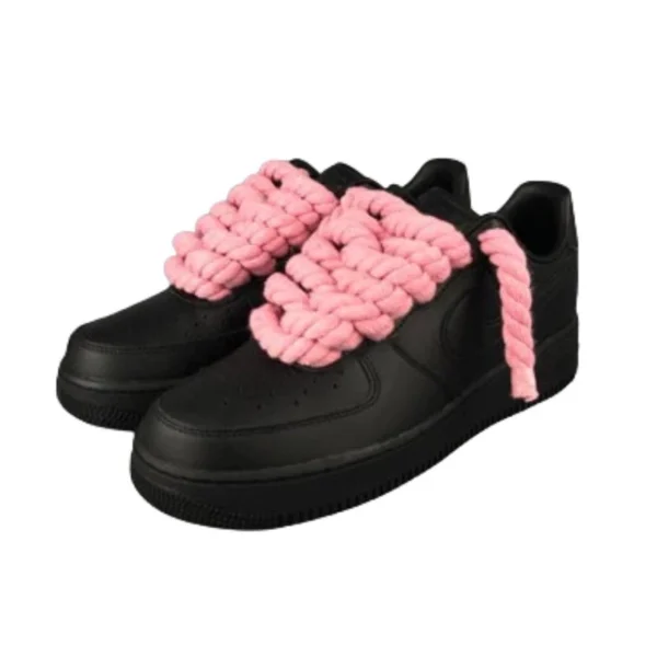 Nike Air Force 1 Custom Lacet Corde Noir Rose סניקרס