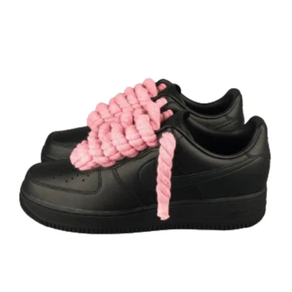 Nike Air Force 1 Custom Lacet Corde Noir Rose סניקרס