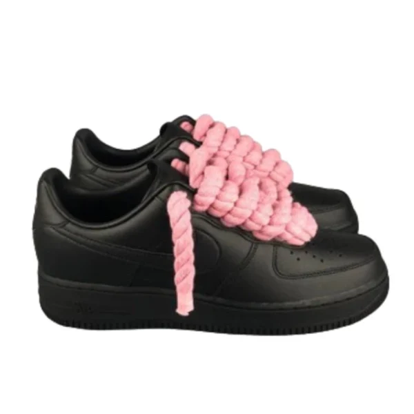 Nike Air Force 1 Custom Lacet Corde Noir Rose סניקרס