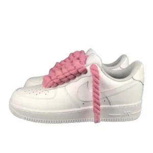 Nike Air Force 1 Custom Lacet Corde Rose סניקרס