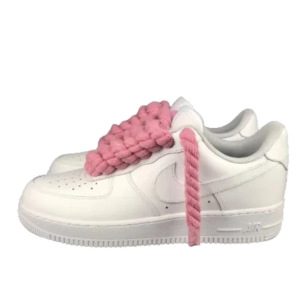 Nike Air Force 1 Custom Lacet Corde Rose סניקרס