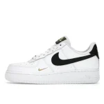 Nike Air Force 1 Low ’07 Essential White Black Gold Mini Swoosh סניקרס