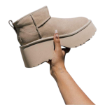 UGG Women’s Classic Ultra Mini New Heights Mustard Seed פלטפורמה עקב מגפי האג