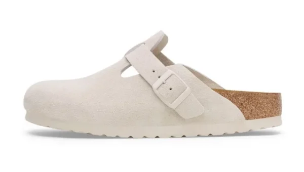 Birkenstock Boston Antique White Suede כפכפים
