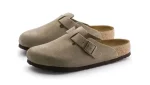 Birkenstock Boston Soft Footbed Suede Taupe כפכפים