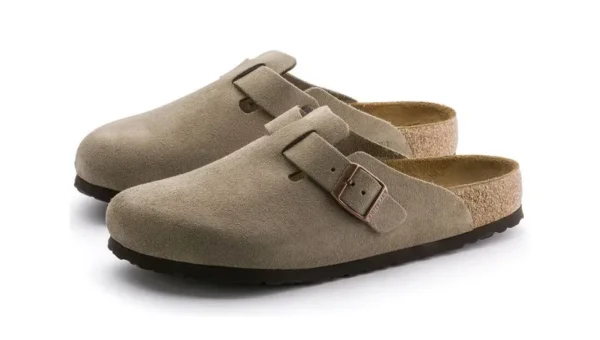 Birkenstock Boston Soft Footbed Suede Taupe כפכפים