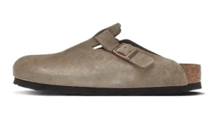 Birkenstock Boston Soft Footbed Suede Taupe כפכפים
