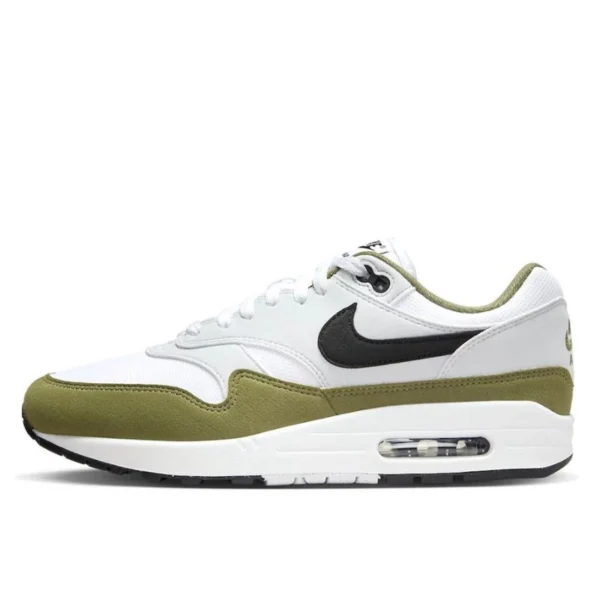 Nike Air Max 1 White Black Medium Olive נעלי